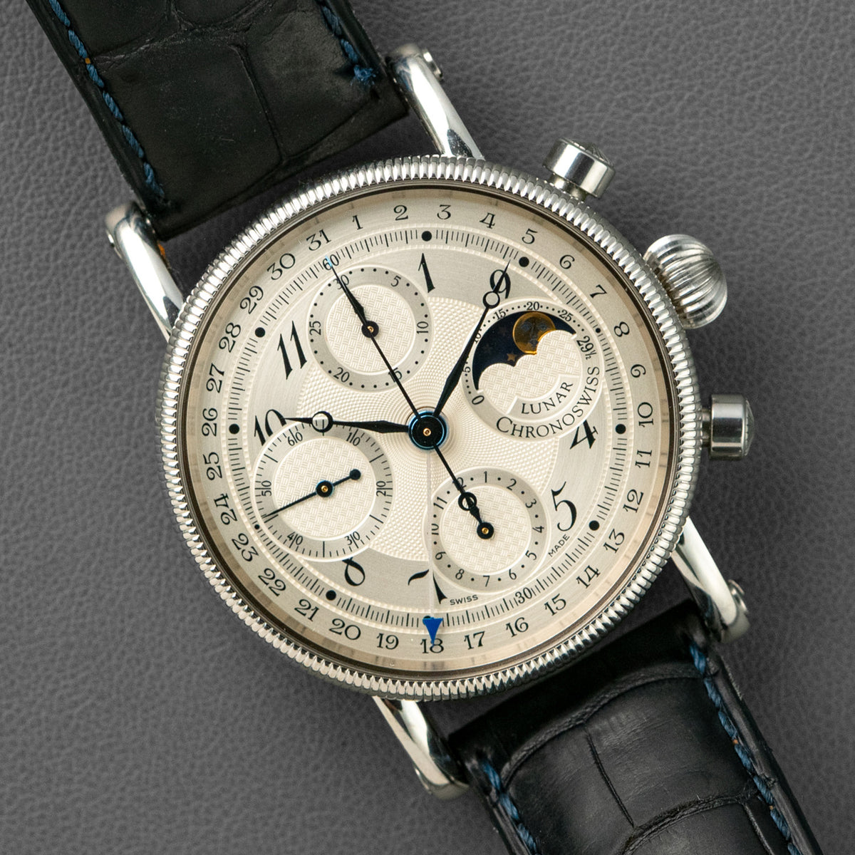 Chronoswiss Lunar Chronograph Automatic Silver Dial 38mm