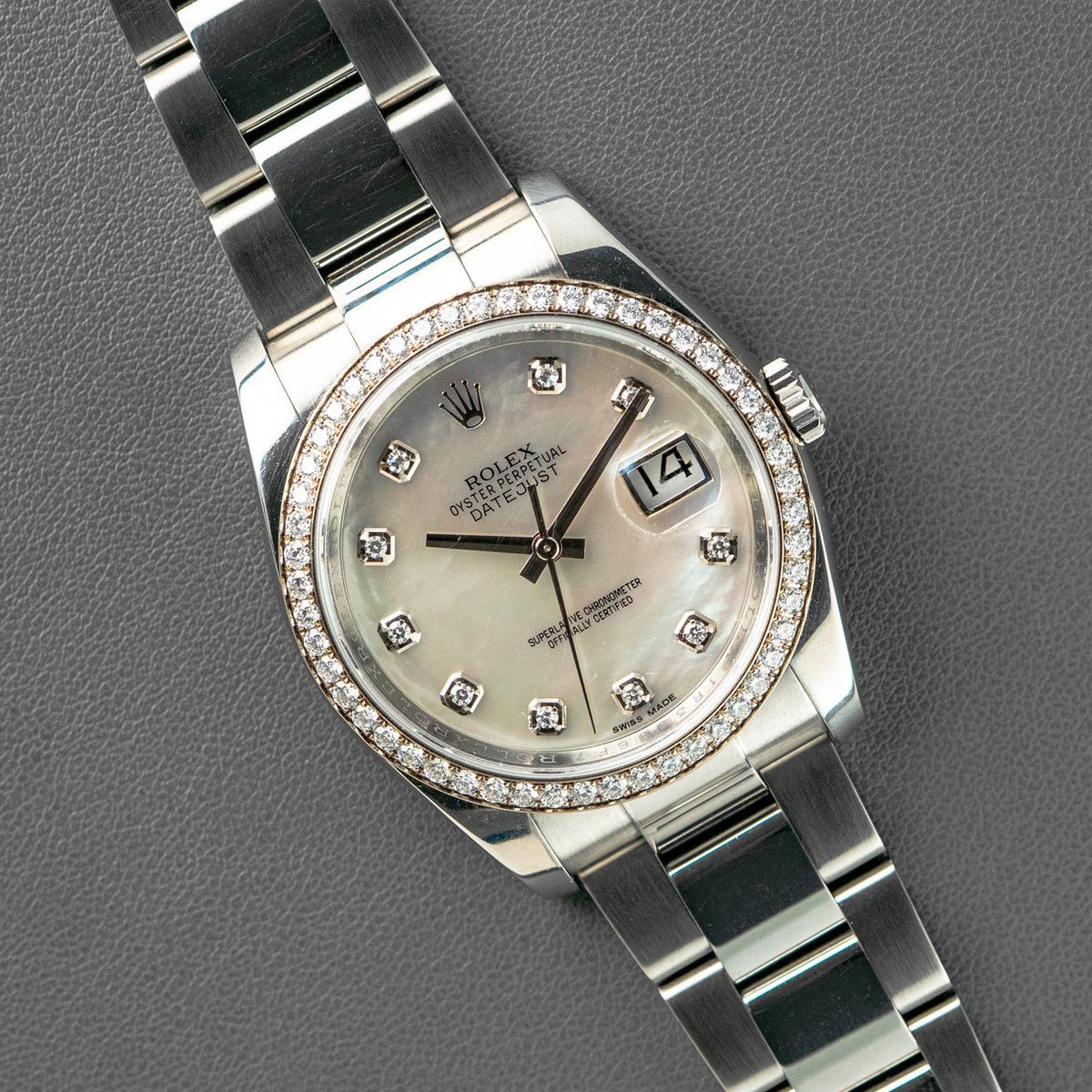 Rolex Datejust Mother of Pearl Diamond Dial & Bezel 116244 36mm