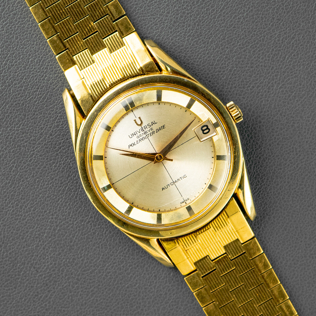Universal Genève Polerouter Date Automatic Gold Capped 35mm