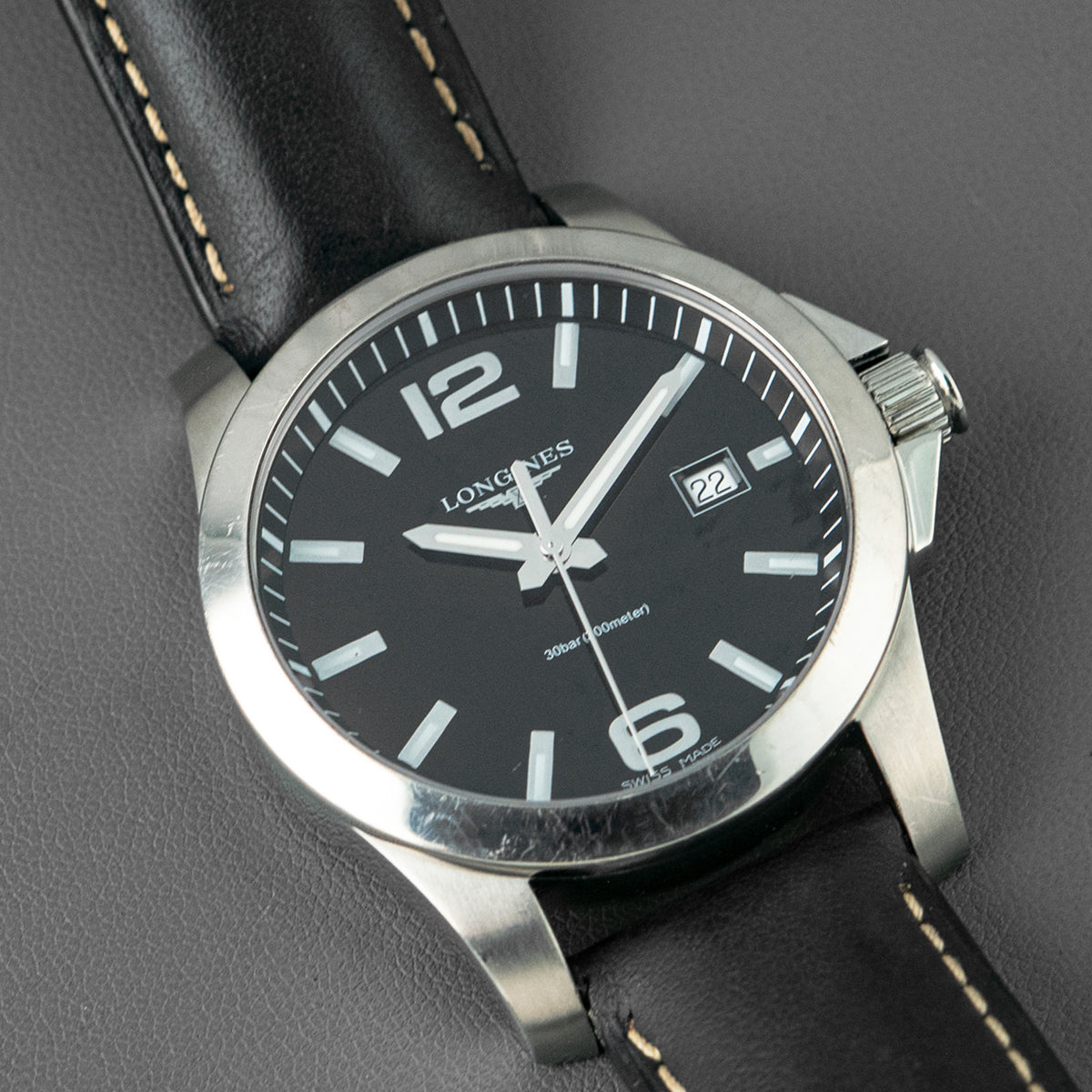 Longines Conquest Quartz Date Black Dial 42mm