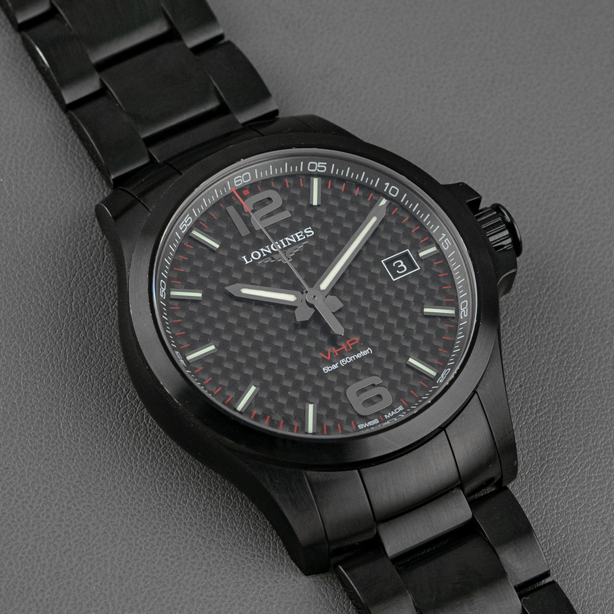 Longines Conquest V.H.P. Quartz Black Carbon 41mm