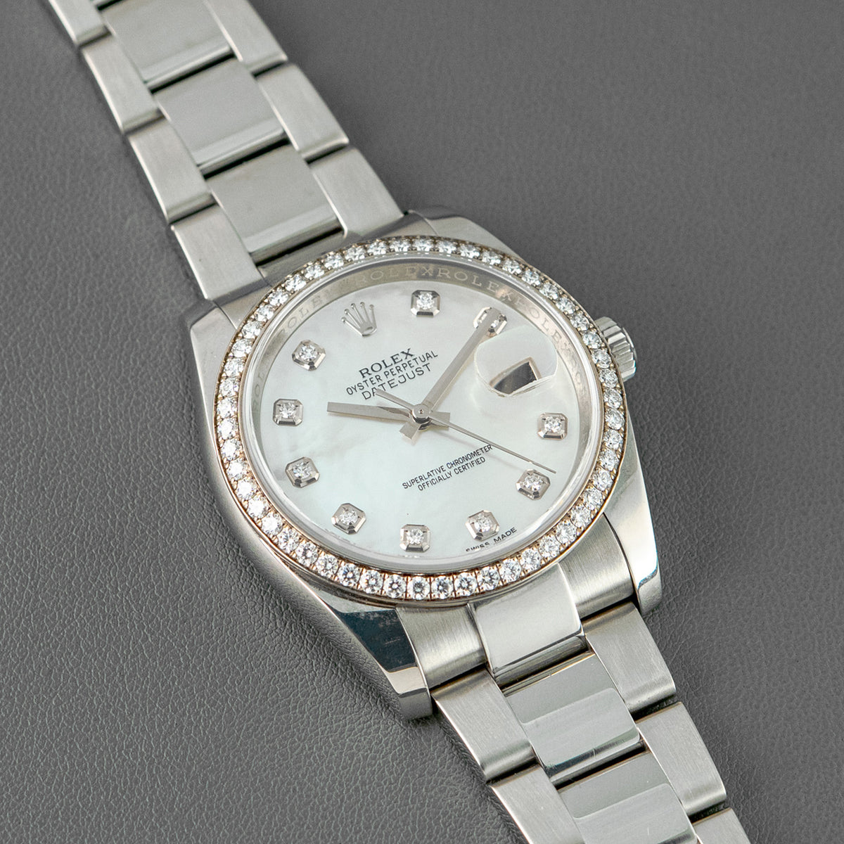 Rolex Datejust Mother of Pearl Diamond Dial & Bezel 116244 36mm