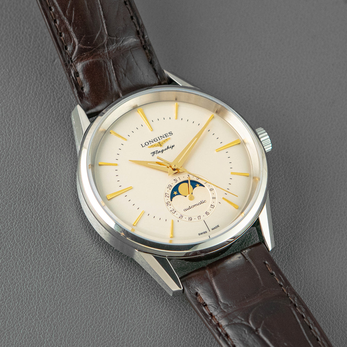 Longines Flagship Heritage Moonphase Automatic Silver 38.5mm