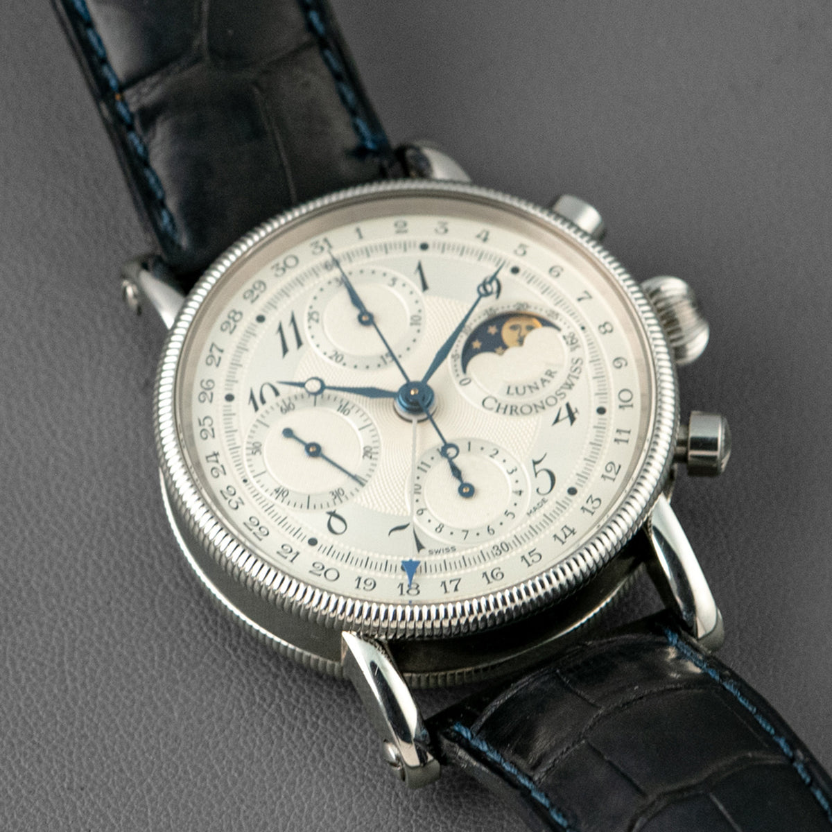 Chronoswiss Lunar Chronograph Automatic Silver Dial 38mm