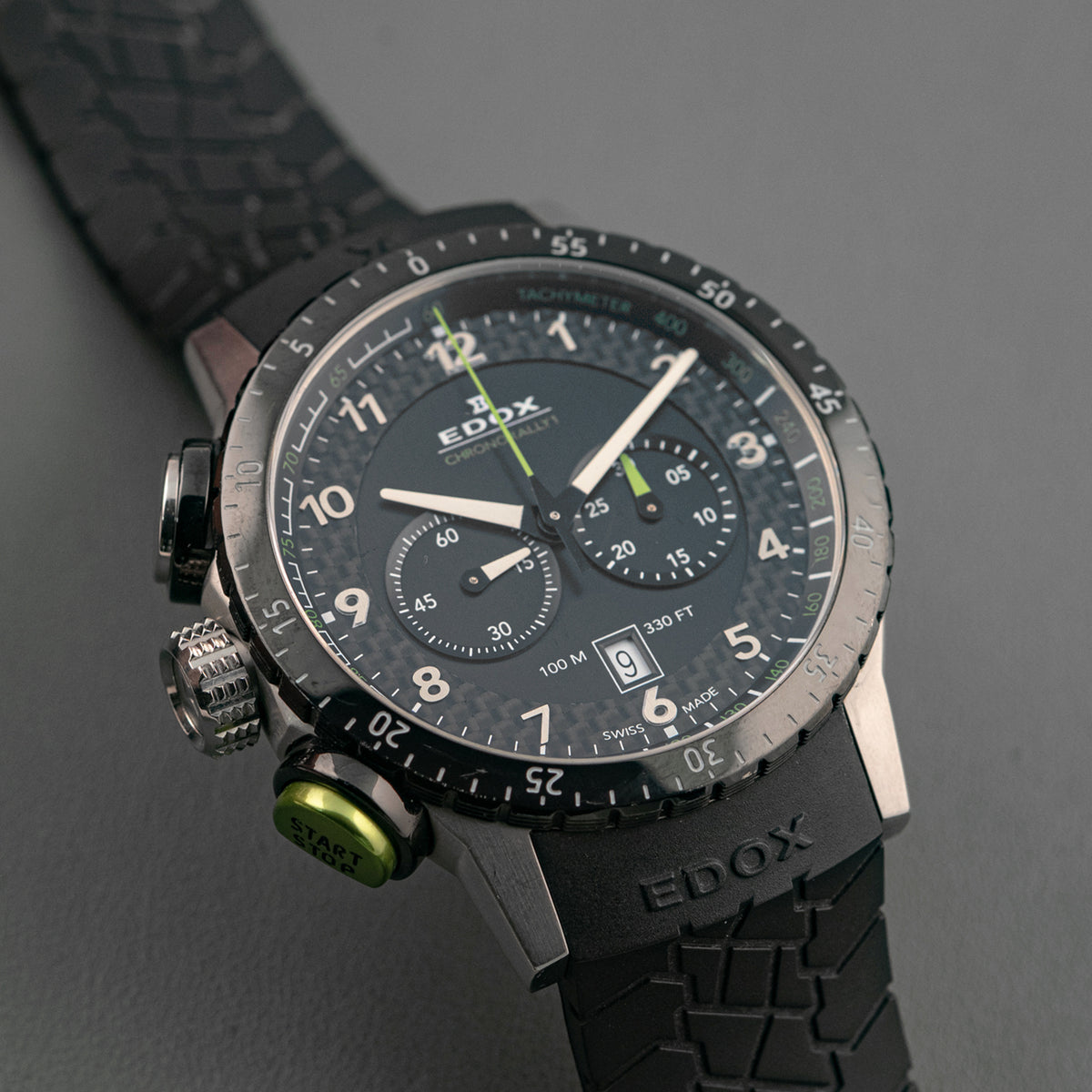 Edox Chronorally 1 Chronograph Brown Carbon Dial 45mm