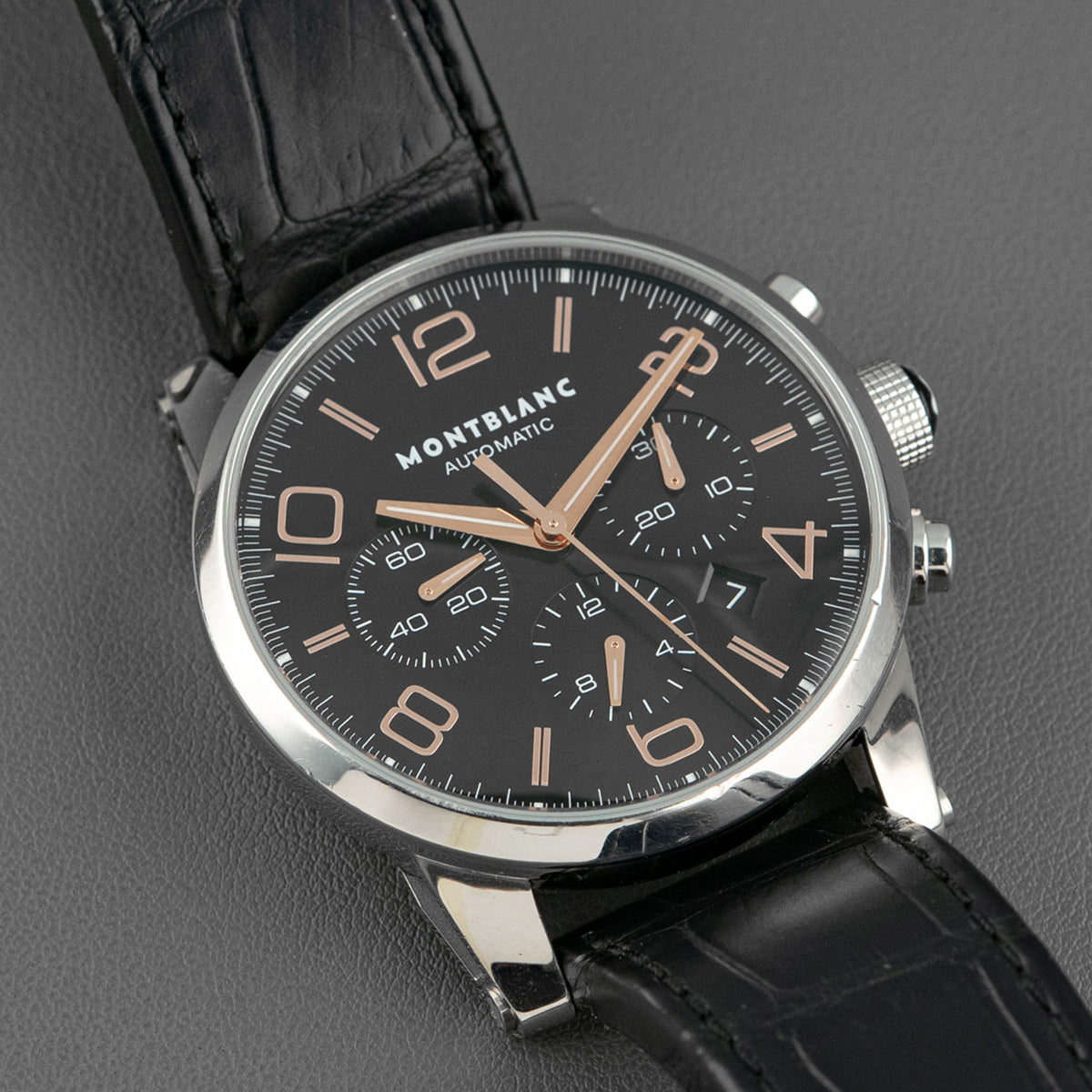 Montblanc TimeWalker Chronograph Black Dial Red Gold 43mm
