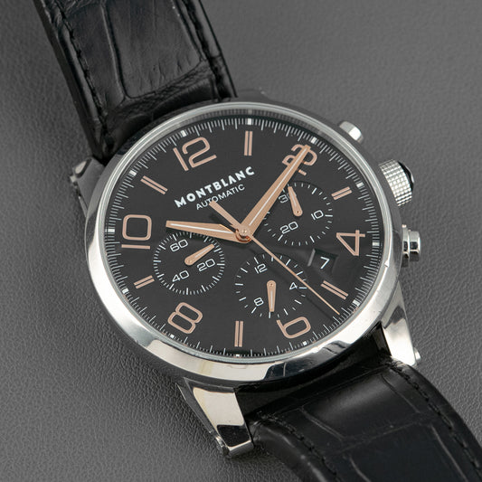 Montblanc TimeWalker Chronograph Black Dial Red Gold 43mm