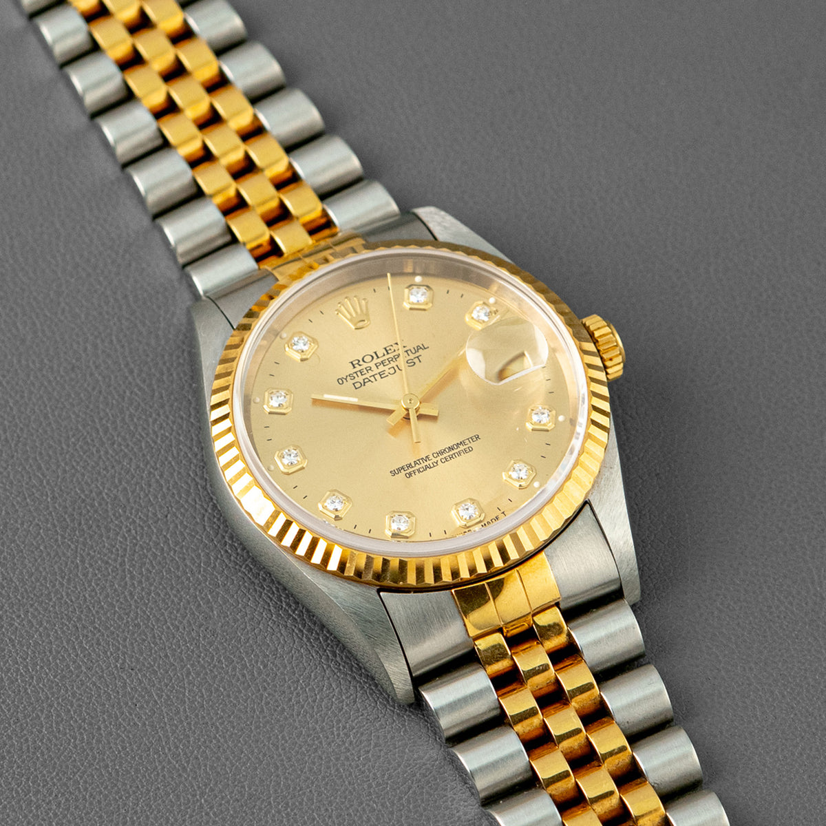 Rolex Datejust 16233 Two-Tone Champagne Diamond Dial 36mm