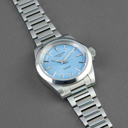 Longines Conquest Automatic Lavender Dial 34mm
