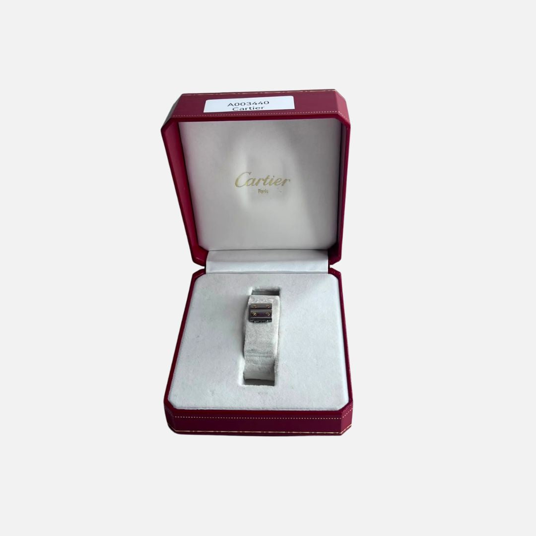 Cartier Santos Galbée Quartz Two Tone Grey Dial 29mm
