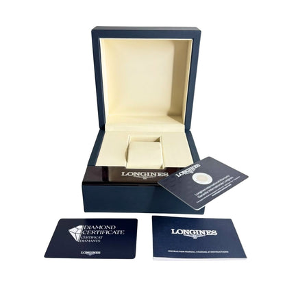 Longines Conquest Classic Black Mother of Pearl Diamond Dial 34mm