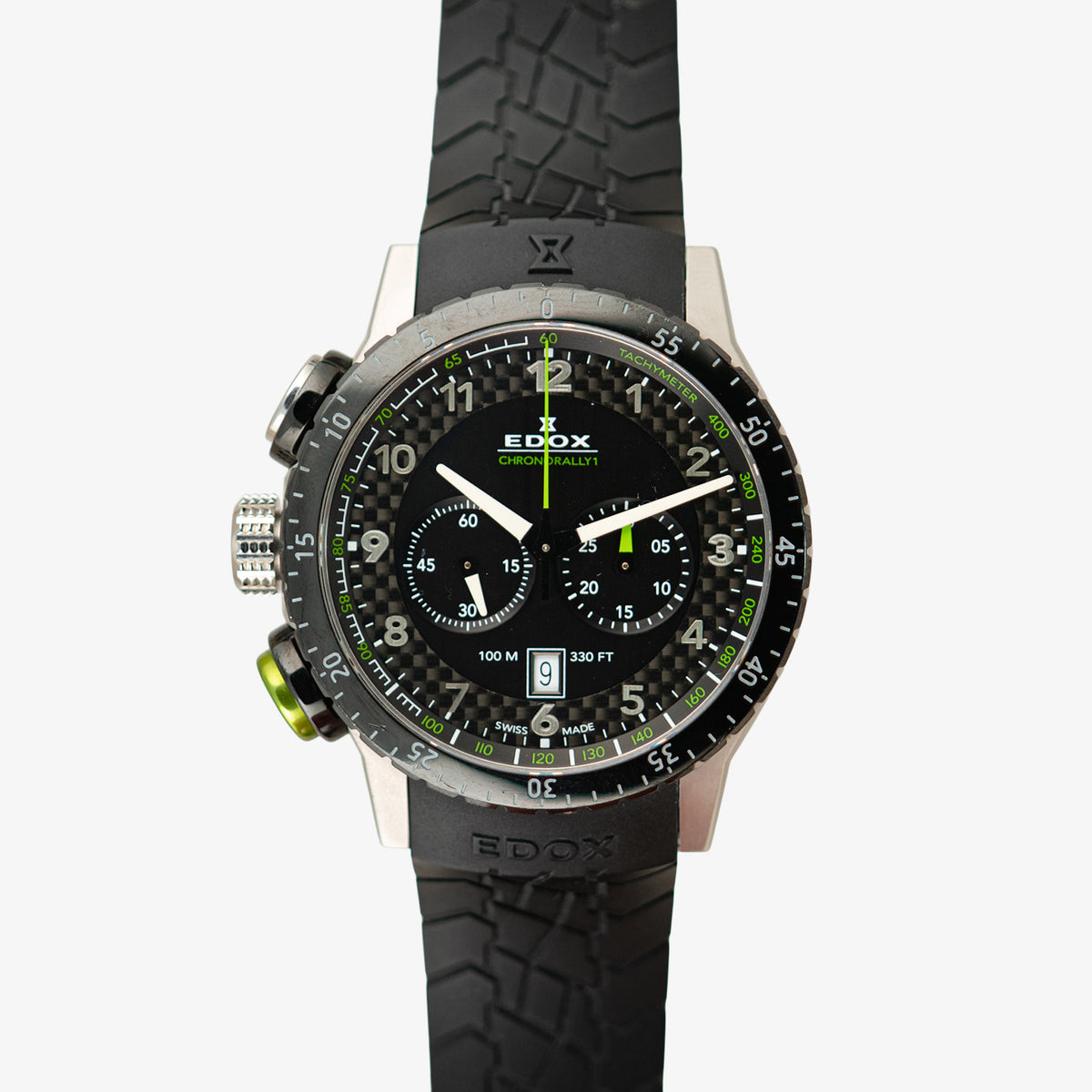 Edox Chronorally 1 Chronograph Brown Carbon Dial 45mm