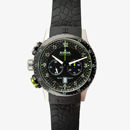 Edox Chronorally 1 Chronograph Brown Carbon Dial 45mm