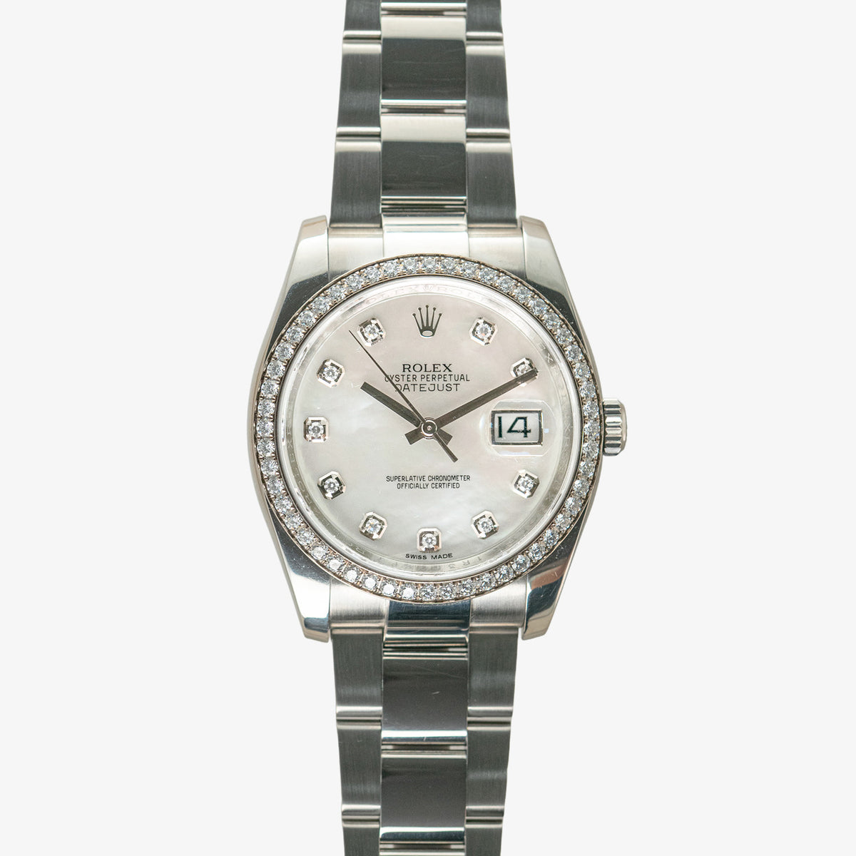 Rolex Datejust Mother of Pearl Diamond Dial & Bezel 116244 36mm
