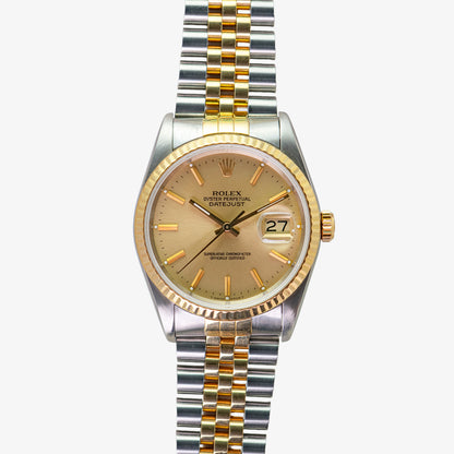 Rolex Datejust 16233 Two-Tone Champagne Dial 36mm
