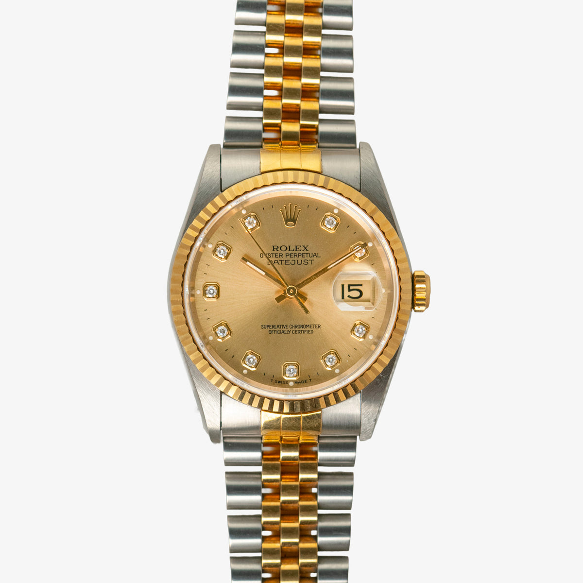 Rolex Datejust 16233 Two-Tone Champagne Diamond Dial 36mm