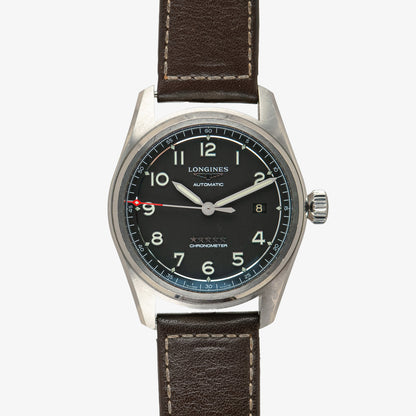 Longines Spirit Automatic Black Dial Brown Strap 40mm