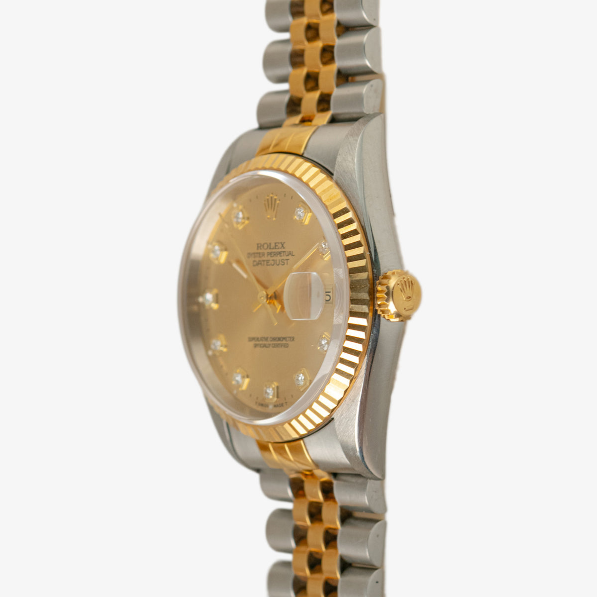 Rolex Datejust 16233 Two-Tone Champagne Diamond Dial 36mm