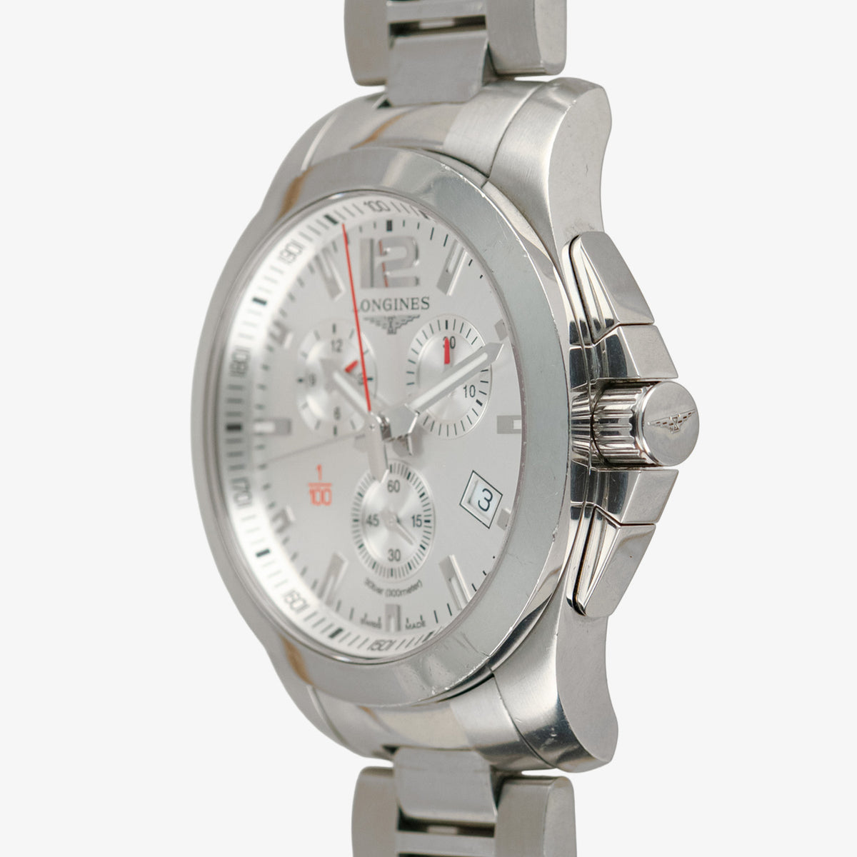 Longines Conquest Chronograph "1/100th" Silver Dial 41mm