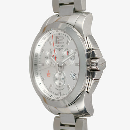 Longines Conquest Chronograph "1/100th" Silver Dial 41mm