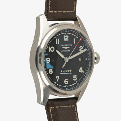 Longines Spirit Automatic Black Dial Brown Strap 40mm