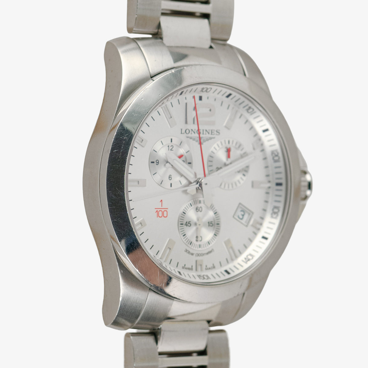 Longines Conquest Chronograph "1/100th" Silver Dial 41mm