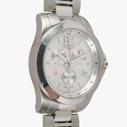 Longines Conquest Chronograph "1/100th" Silver Dial 41mm