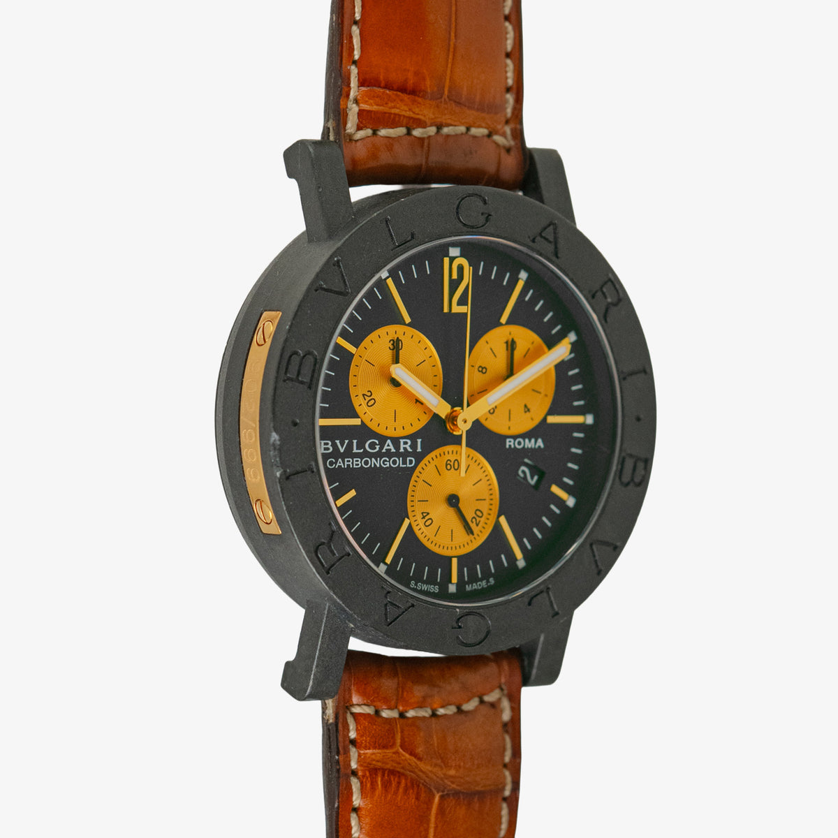 Bulgari Bvlgari Carbon Gold Chronograph Black Dial 38mm
