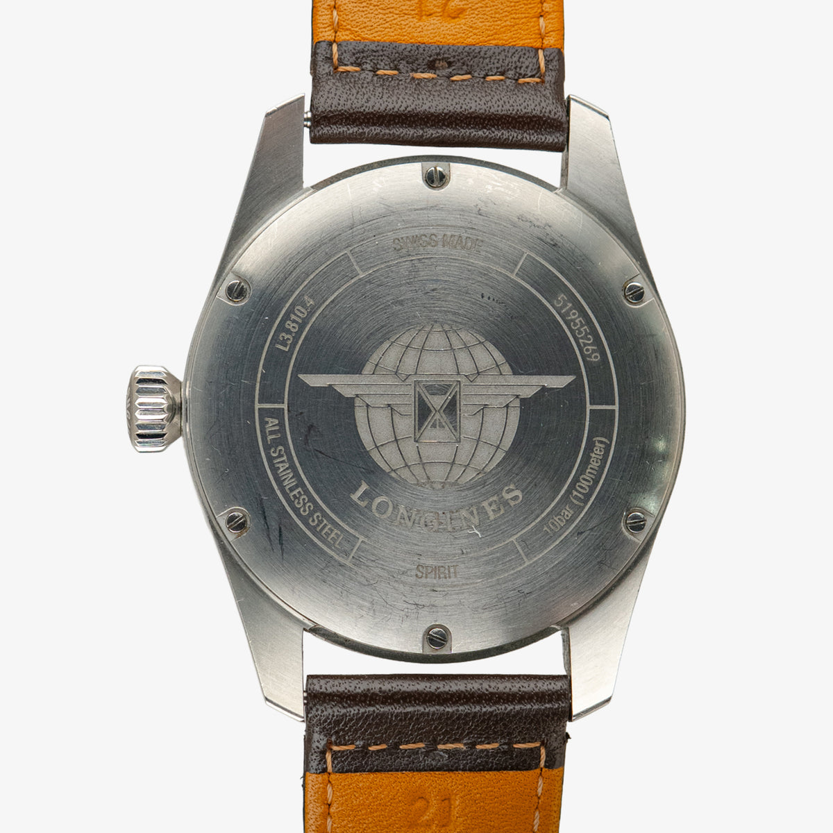 Longines Spirit Automatic Black Dial Brown Strap 40mm