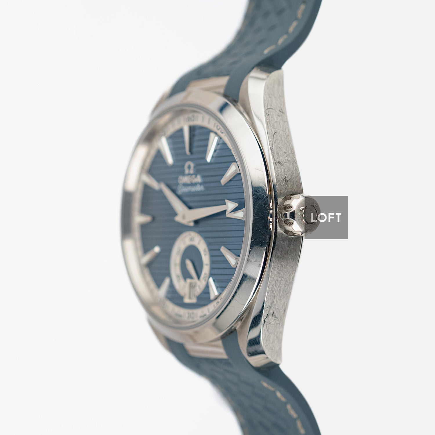 Omega Aqua Terra 150M Grey Blue Rubber Strap 41mm