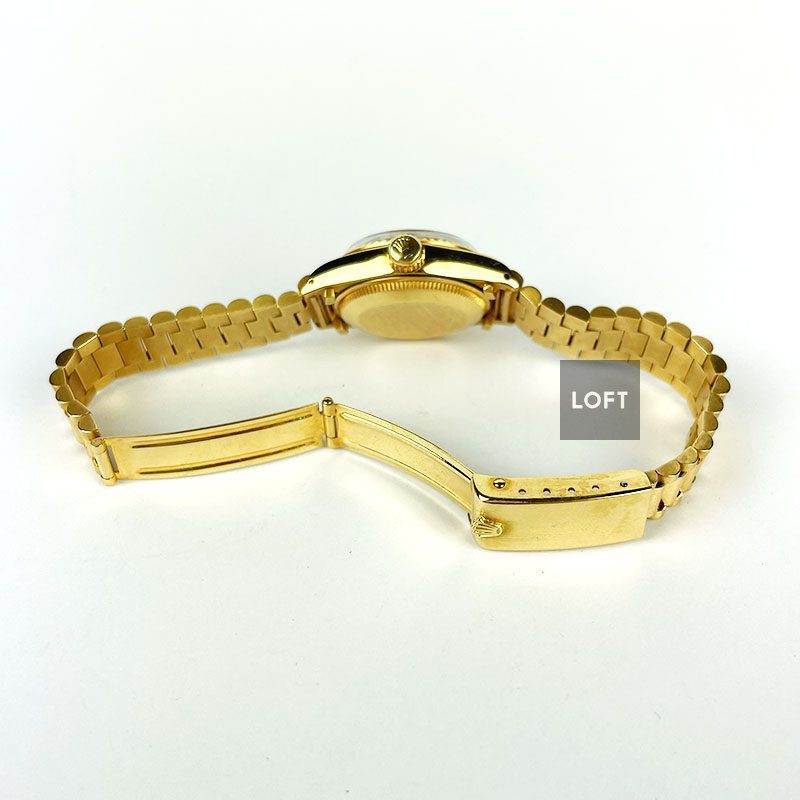 Rolex Lady-Datejust 26 Gold President Linen Dial