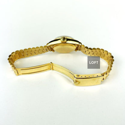 Rolex Lady-Datejust 26 Gold President Linen Dial