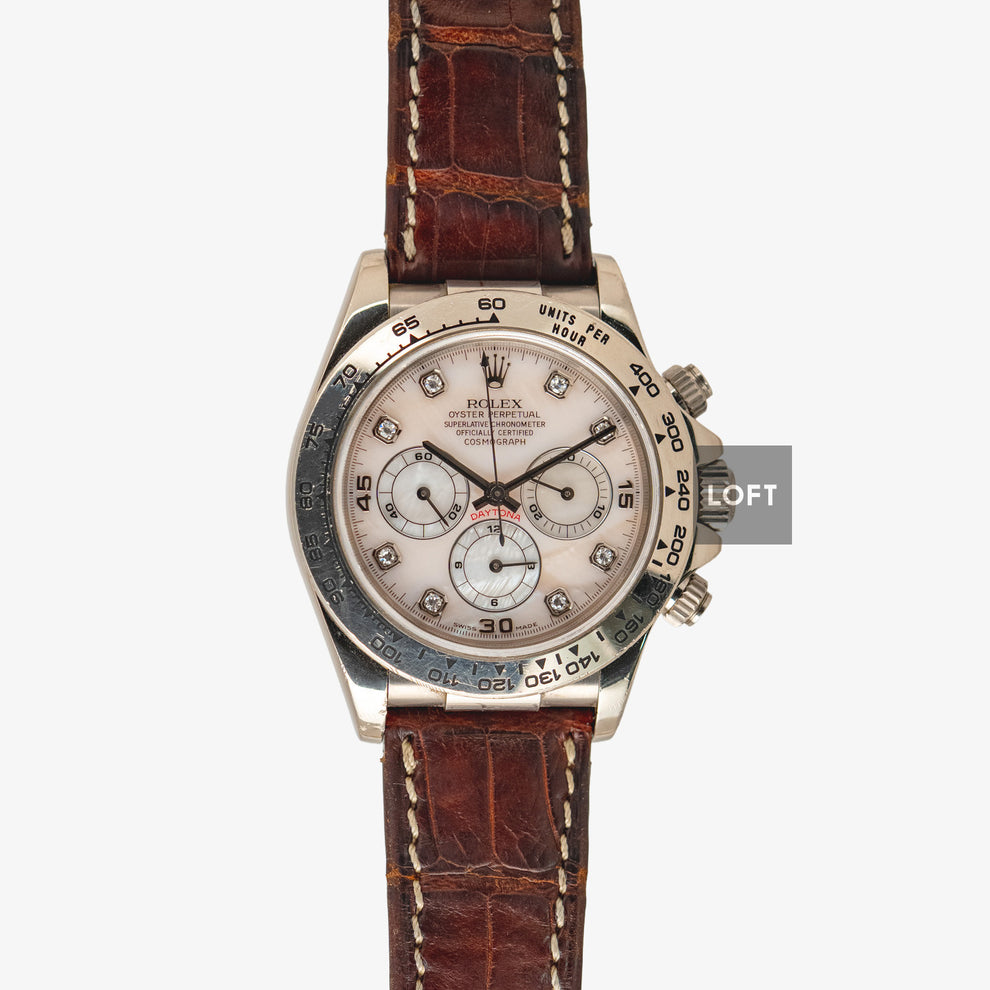 Rolex Cosmograph Daytona 16159 Oro blanco Diamantes 40 mm – LOFT