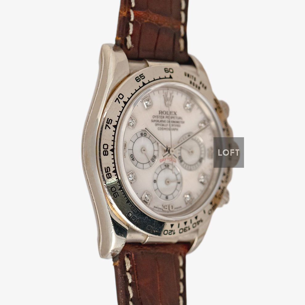 Rolex Cosmograph Daytona 16159 Oro blanco Diamantes 40 mm – LOFT
