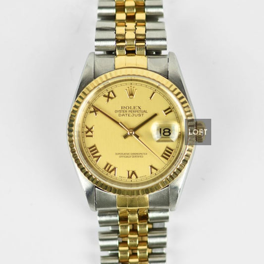 Rolex Datejust 36 Ref. 16233 Acero/Oro Champagne Roman Dial
