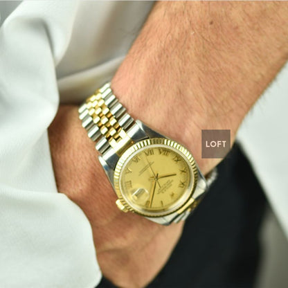 Rolex Datejust 36 Ref. 16233 Acero/Oro Champagne Roman Dial