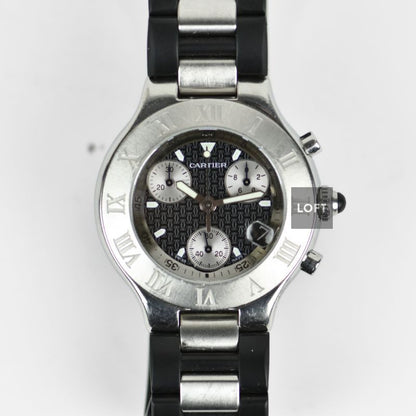 Cartier Must 21 Chronoscaph 2424 Quartz Chronograph 38 mm