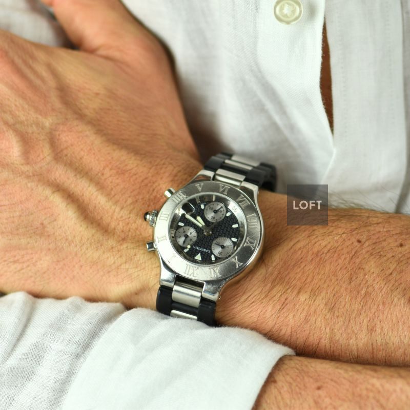Cartier Must 21 Chronoscaph 2424 Quartz Chronograph 38 mm
