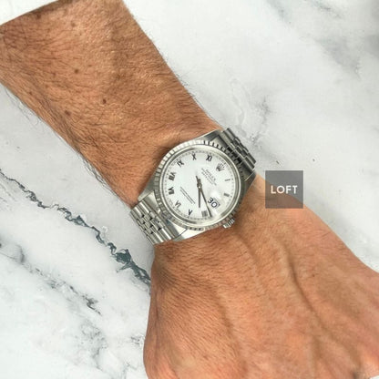 Rolex Datejust 36 Ref. 16220 White Roman Jubilee