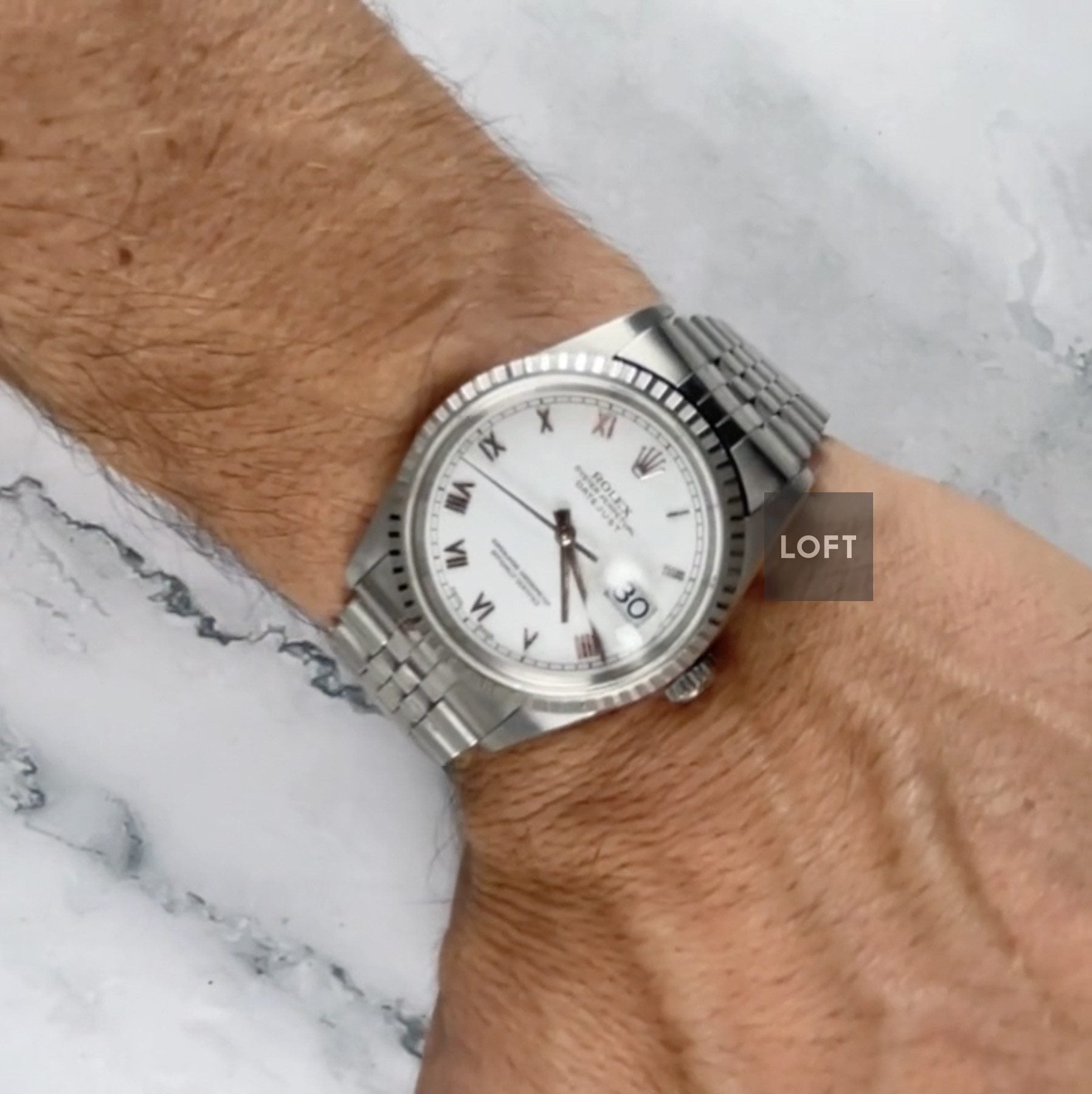 Rolex Datejust 36 Ref. 16220 White Roman Jubilee