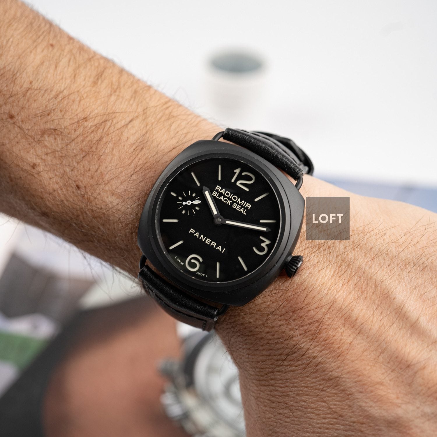 【TETSU】PANERAI ラジオミール　純正カーフレザーベルト黒 パネライ / PANERAI ラジオミール ラジオミール ブラックシール