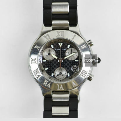 Cartier Must 21 Chronoscaph 2424 Quartz Chronograph 38 mm