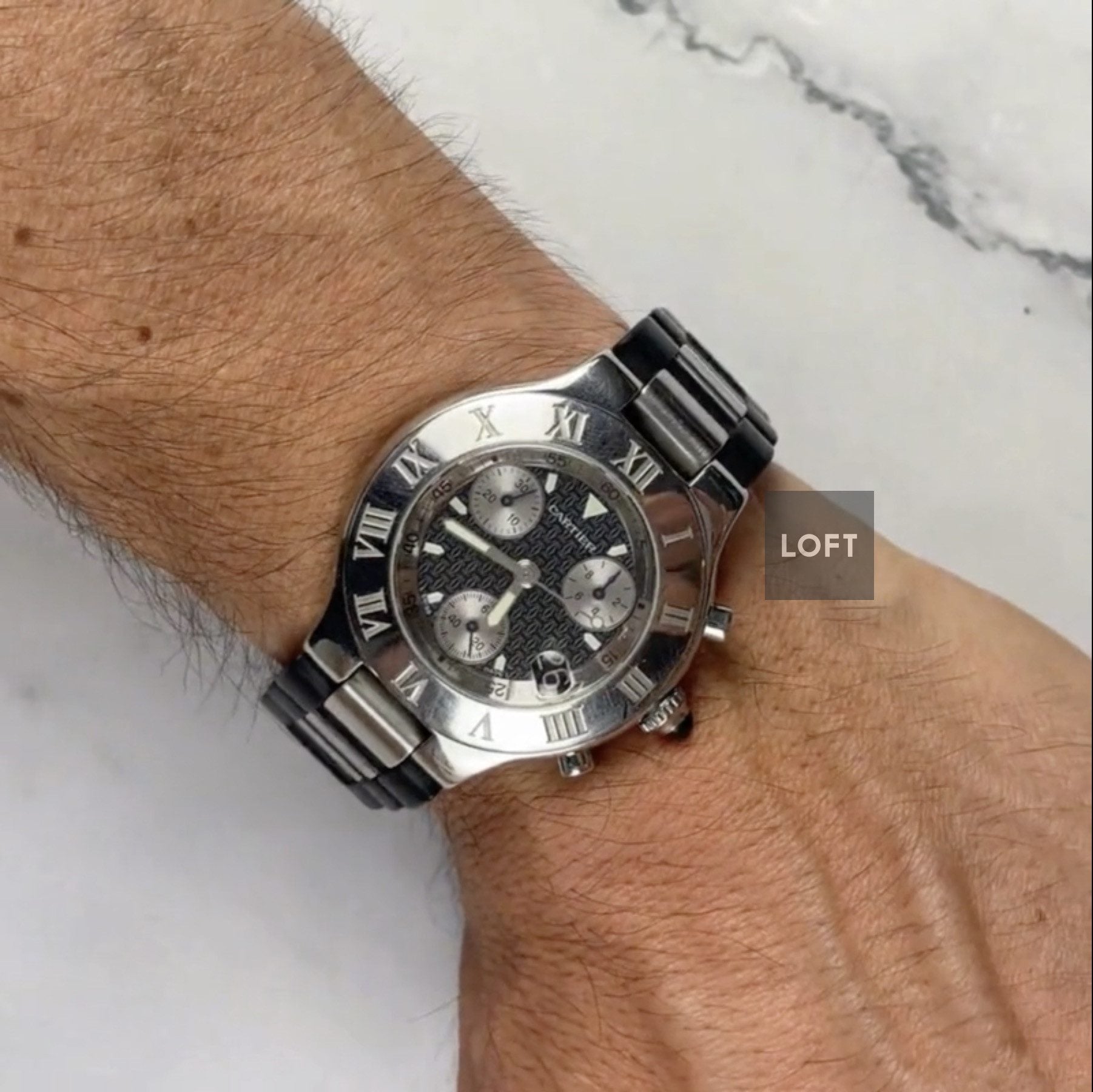 Cartier マスト21 クロノスカフ ブラック カルティエ/マスト21 クロノスカフSM/型番：W10198U2/クォーツ