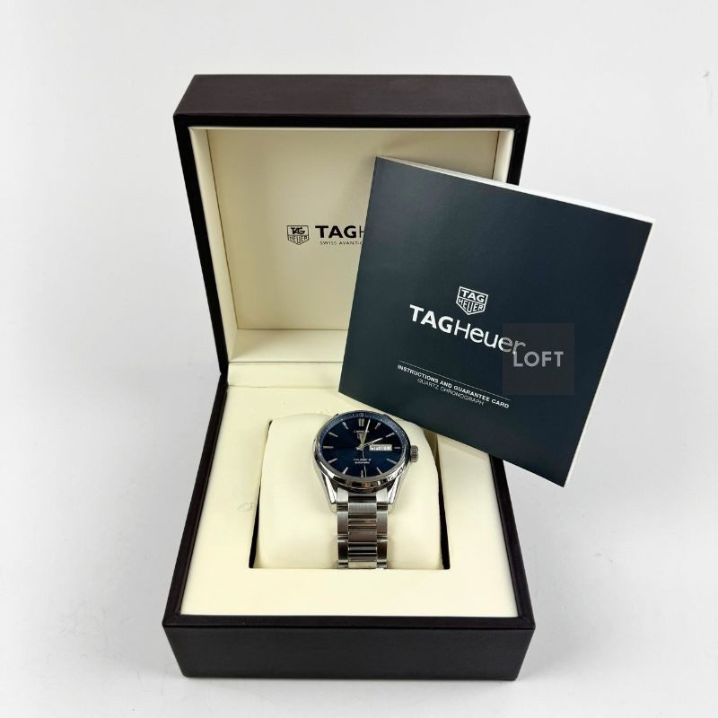 TAG Heuer Carrera Calibre 5 Automatic Blue Dial Day Date 41 mm