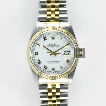 Rolex Datejust 16233 Roman Two-Tone Yellow Gold 36 mm