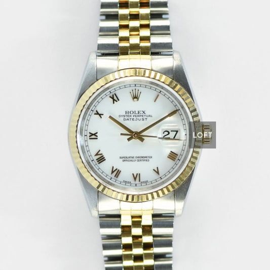 Rolex Datejust 16233 Roman Two-Tone Yellow Gold 36 mm