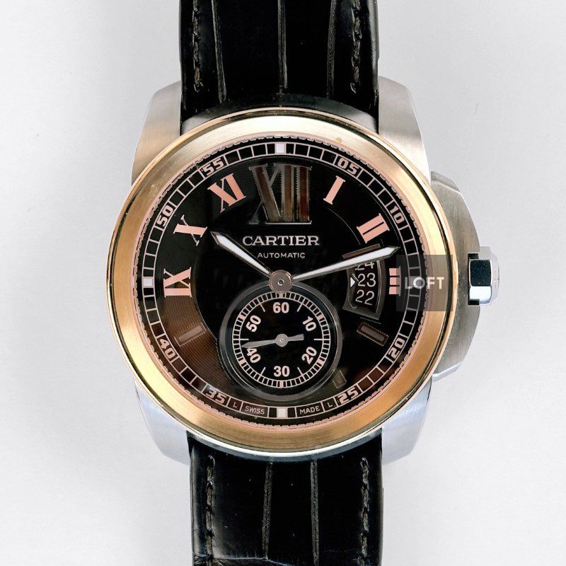 Cartier Calibre de Cartier Steel/Pink Gold Chocolate Dial 42 mm