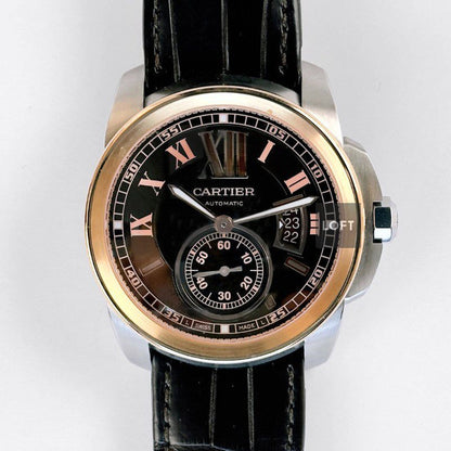 Cartier Calibre de Cartier Steel/Pink Gold Chocolate Dial 42 mm