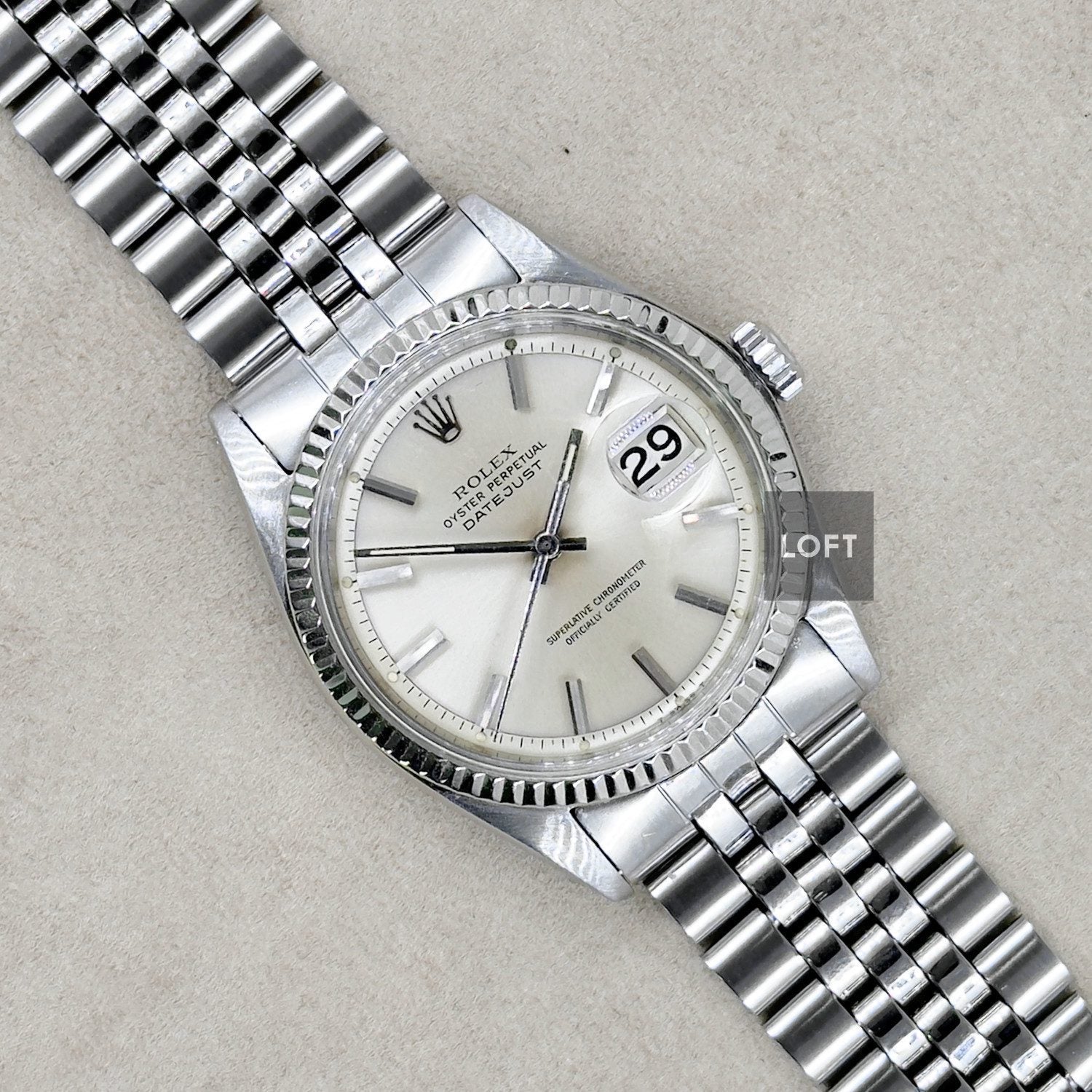 Rolex Datejust 1601 Acero y Oro blanco Bisel estriado 36 mm