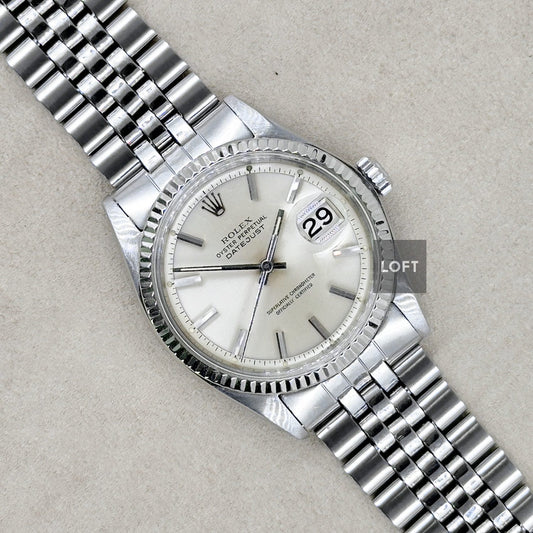 Rolex Datejust 1601 Acero y Oro blanco Bisel estriado 36 mm